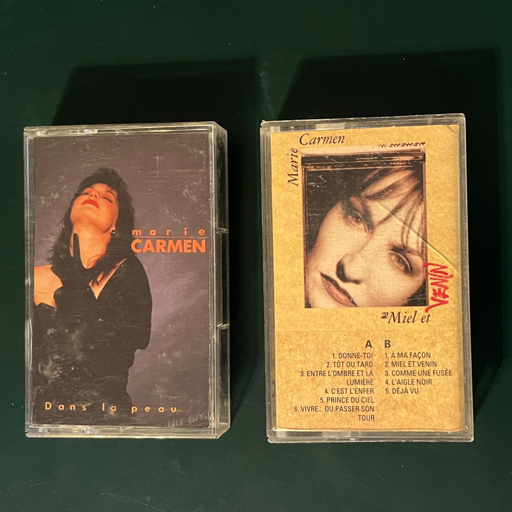Vintage Cassettes French Music Marie Carmen Dans le Peau & Miel et Venin